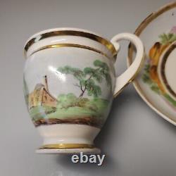 Antique Russian Porcelain Hand Painted Cabinet Tea Coffee Cup And Saucer Popov