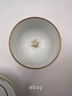 Antique Salopian Tea Bowl & Saucer Gold Floral Pattern
