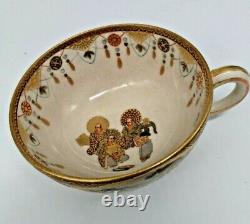 Antique Satsumi Tea Cup Signed Hand Painted with Moriage artwork 1890-1900