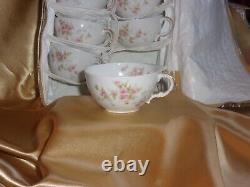 Antique Set of 8 Theodore Haviland Limoges France, Porcelain Tea Cups