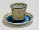 Antique Sevres Cherub Blue Celeste Tea Cup Saucer Set Gold Louise Philippe