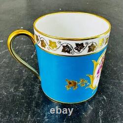 Antique Sevres Cherub Blue Celeste Tea Cup Saucer Set Gold Louise Philippe