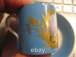 Antique Sevres Gold Painted Portrait Tea Cup and Saucer 18th Century 1756
