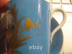 Antique Sevres Gold Painted Portrait Tea Cup and Saucer 18th Century 1756