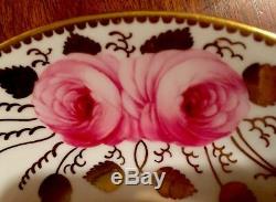 Antique Spode Copelands Cabbage Roses Gold Tea Cup & Saucer 3886