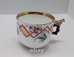 Antique Tea Coffee Bird Handle Whistle Cup & Saucer