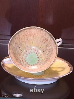 Antique Tea Cup Saucer Mum Daisy Flower Hand Painted Floral Porcelain 18th Cent