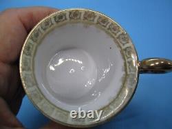 Antique Tea Cup & Saucer Royal Vienna Austria Porcelain Footed Gold Trim Beehive