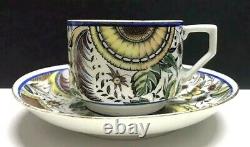 Antique Tea Cup&Saucer by Sergey Chekhonin dr Russian porcelain Proletary USSR