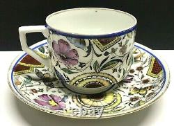 Antique Tea Cup&Saucer by Sergey Chekhonin dr Russian porcelain Proletary USSR