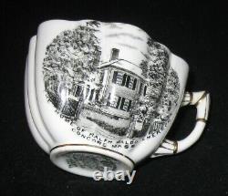 Antique Tea Cup & Scallop Saucer 1898 Americana Historic Rare Emerson Foley Set