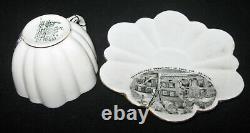 Antique Tea Cup & Scallop Saucer 1898 Americana Historic Rare Emerson Foley Set