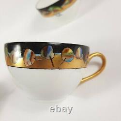 Antique Teacup Saucer Plate Trio plus Finger Handel Plate Signed M. C Lytle 1913