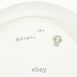 Antique Teacup Saucer Plate Trio plus Finger Handel Plate Signed M. C Lytle 1913