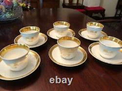 Antique Teacups Set Of 6 Presented As An Award For A Quilt 1857