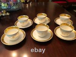 Antique Teacups Set Of 6 Presented As An Award For A Quilt 1857