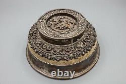 Antique Tibetan or Mongolian Silver Mounted Burl Yak Milk Tea Bowl Cup 5