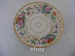 Antique Tucker & Hemphill Cup And Saucer Handpainted Multi Flowers Gold Trim