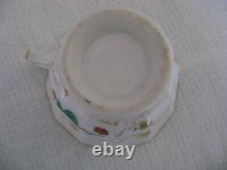 Antique Tucker & Hemphill Cup And Saucer Handpainted Multi Flowers Gold Trim