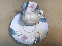 Antique Victorian Porcelain Demitasse Tea Cup & Saucer