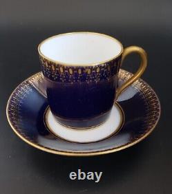 Antique Vienna Augarten 18th C Porcelain Tea Cup or Coffee Can & Saucer