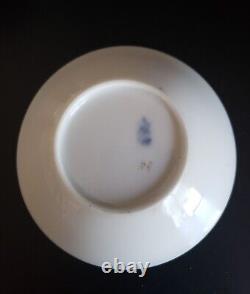 Antique Vienna Augarten 18th C Porcelain Tea Cup or Coffee Can & Saucer