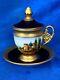 Antique Vienna Hand Painted Chocolate Tea Cup & Saucer With Lid