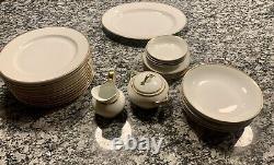 Antique Vintage Limoges T & V France (27)Pc Set White With Gold Trim