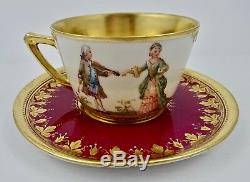 Antique Wehsener Dresden Scenic Tea Cup & Saucer