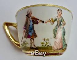 Antique Wehsener Dresden Scenic Tea Cup & Saucer