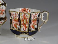 Antique Wileman Shelley Imari Square Queen Anne Tea Cup & Saucer, England c. 1884