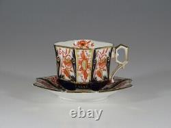 Antique Wileman Shelley Imari Square Queen Anne Tea Cup & Saucer, England c. 1884