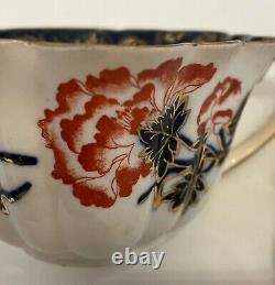 Antique Wilemen Foley England Cup & Sauce #8889 Imari Style Pre-Shelley 1890's