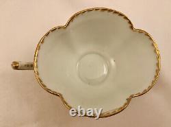 Antique Wolfsohn Dresden Tea Cup & Saucer, Quatrefoil, Meissen Style