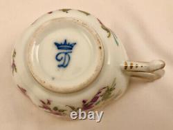 Antique Wolfsohn Dresden Tea Cup & Saucer, Quatrefoil, Meissen Style