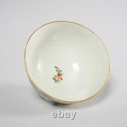 Antique Worcester First Period Blue Scale & Floral Porcelain Tea Bowl, 18th C