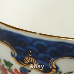 Antique Worcester First Period Blue Scale & Floral Porcelain Tea Bowl, 18th C