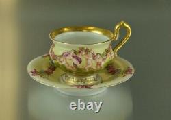 Antique gilt porcelain tea cup with saucer by Napoli