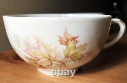 Antique haviland limoges bone china cups fall autumn leaves deciduous 2 teacups