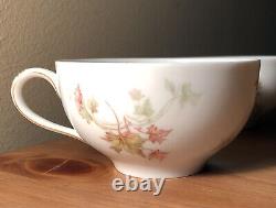 Antique haviland limoges bone china cups fall autumn leaves deciduous 2 teacups