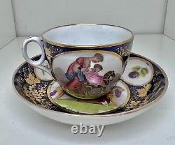 Antique late 18-early 19 Century English Coalport, Porcelain Tea Cup and Saucer