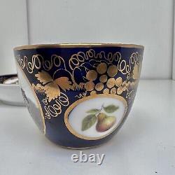 Antique late 18-early 19 Century English Coalport, Porcelain Tea Cup and Saucer