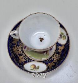 Antique late 18-early 19 Century English Coalport, Porcelain Tea Cup and Saucer