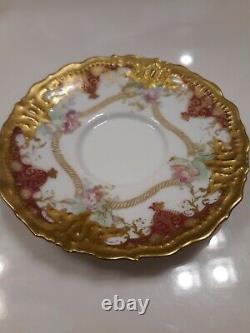 Antique limoges Tea Cup And Saucer Ornate Koch and Company