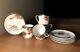 Antique Meiji Hand Painted Gold Leaf Enamel Eggshell 4 Cups+5 Saucers Tea Set