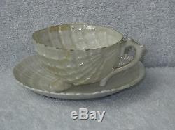 Antique shell shaped tea cup and saucer