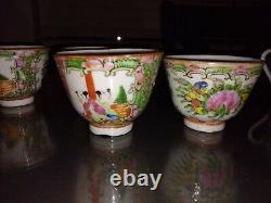 Antique tea set cup porcelain china vintage Asian kettle cappuccino rare