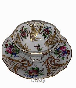 Antiques 1814-1818 Exquisite Swansea Porcelain Flora Pattern Tea Cup & Saucer