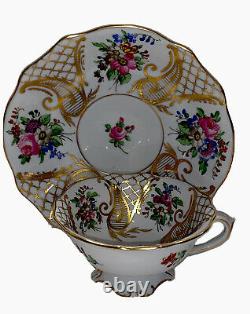 Antiques 1814-1818 Exquisite Swansea Porcelain Flora Pattern Tea Cup & Saucer