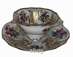 Antiques 1814-1818 Exquisite Swansea Porcelain Flora Pattern Tea Cup & Saucer
